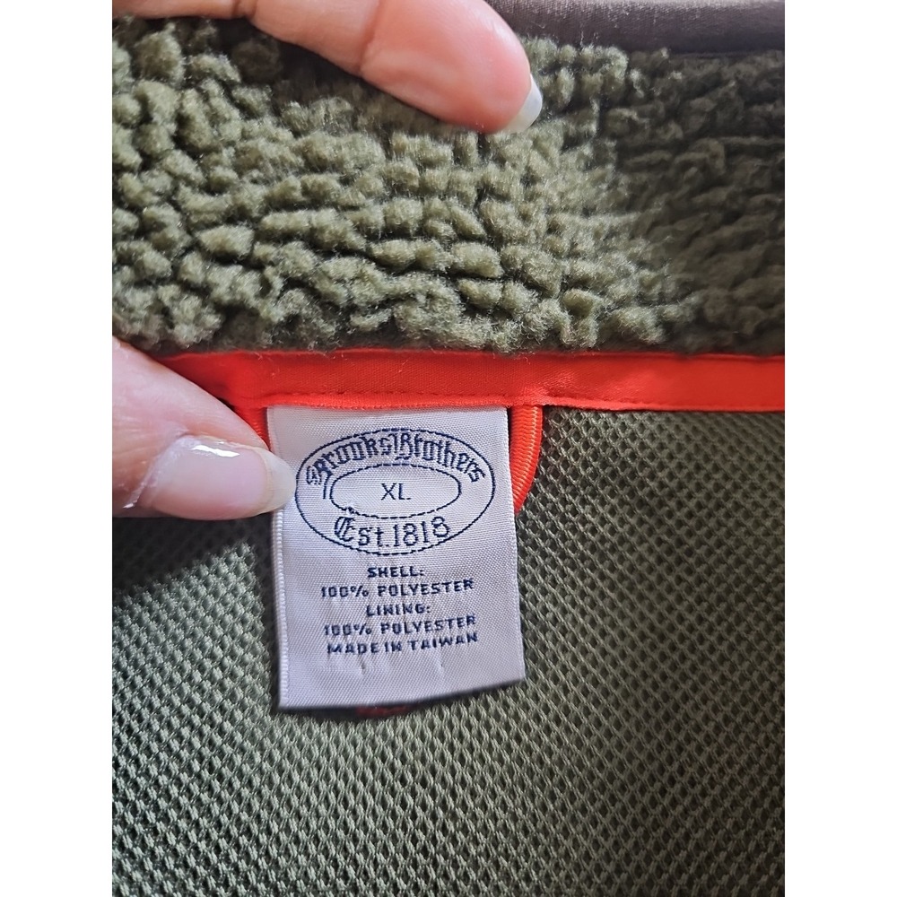 Brooks Brothers Green Fleece Jacket Duck Embroidered Full Zip Size XL - Picture 5 of 15